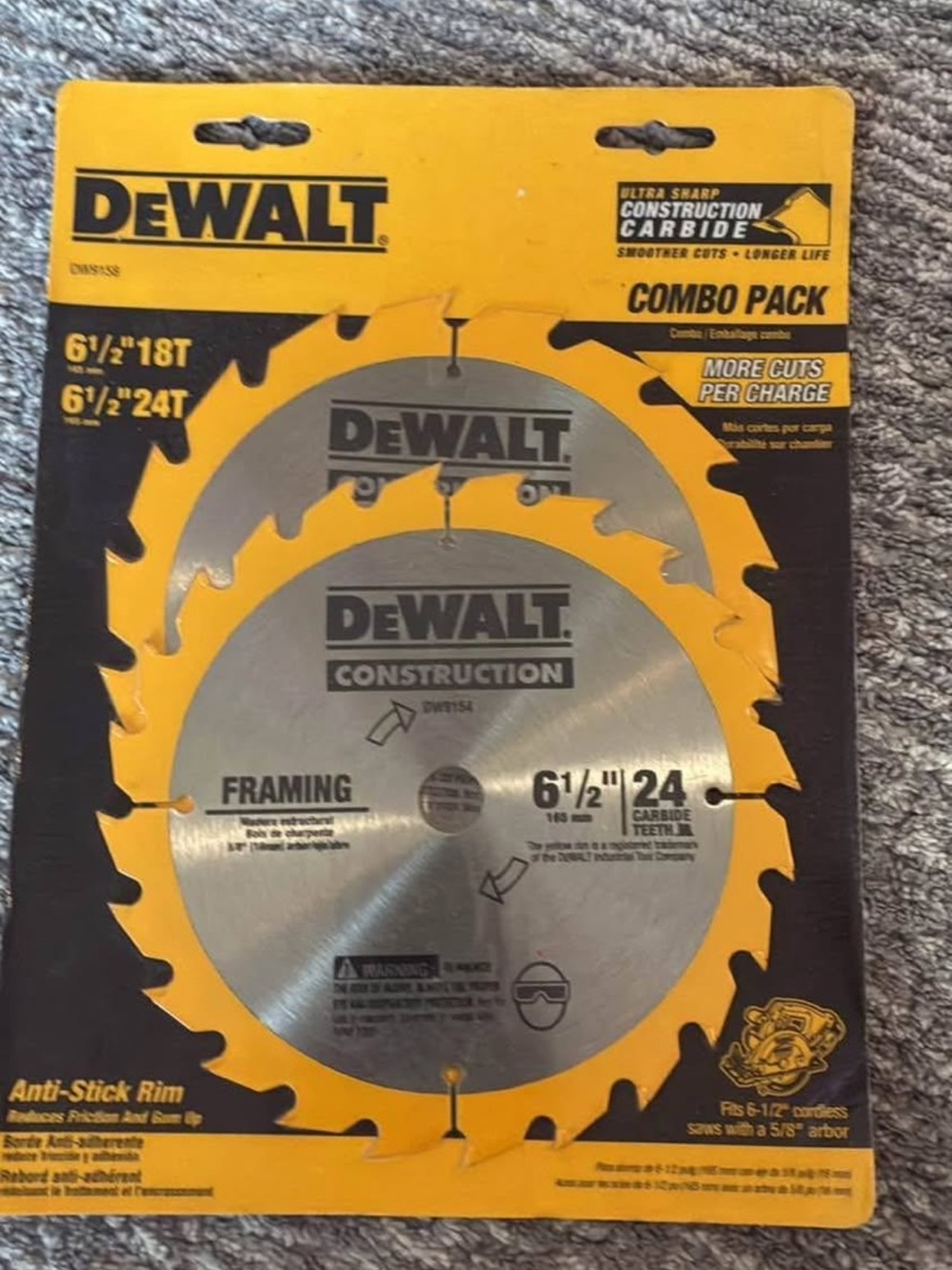 NWT Dewalt Combo Pack of 6 1/2 18T and 24t.